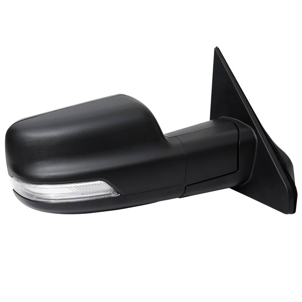 Spec-D Tuning Passenger Side Power Heated Black Towing Mirror Manual Folding with Blind Spot Detection LED Signal and LED Puddle Lights | 19-24 Ram 1500