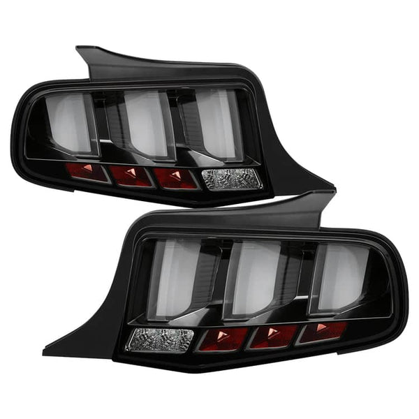 Spyder LED Tail Lights - Black — 2010-2012 Ford Mustang (5085108)