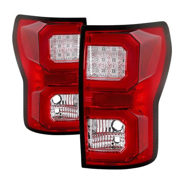 Spyder LED Tail Lights - Version 2 - Red Clear — 2007-2013 Toyota Tundra (5085450)