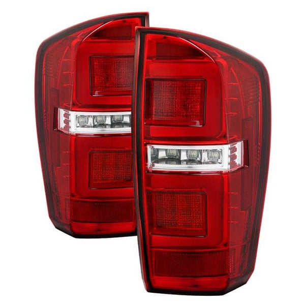 Spyder LED Tail Lights - Red Clear — 2016-2019 Toyota Tacoma (5085757)
