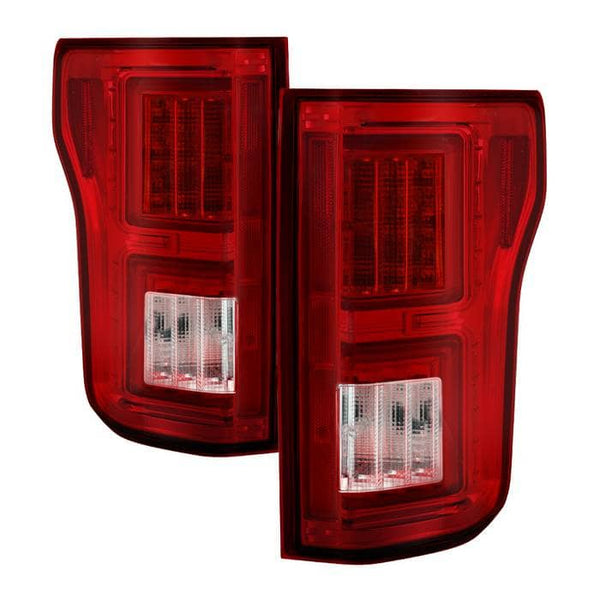 Spyder LED Tail Lights - Red Clear — 2018-2020 Ford F-150 (5085764)
