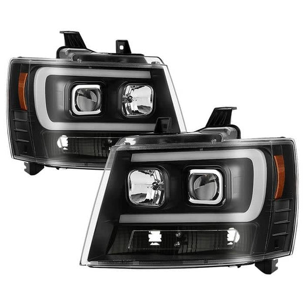 Spyder Projector Headlights - Version 2 - Light Bar DRL - Black — for select Chevrolet vehicles (5085986)