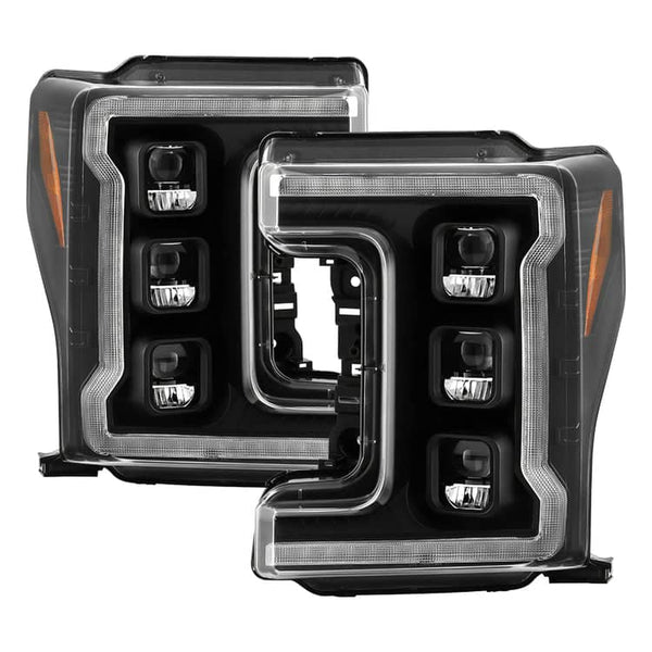 Spyder Phares DEL Apex - clignotants séquentiels Switchback | 17-19 Ford S/Duty - noir