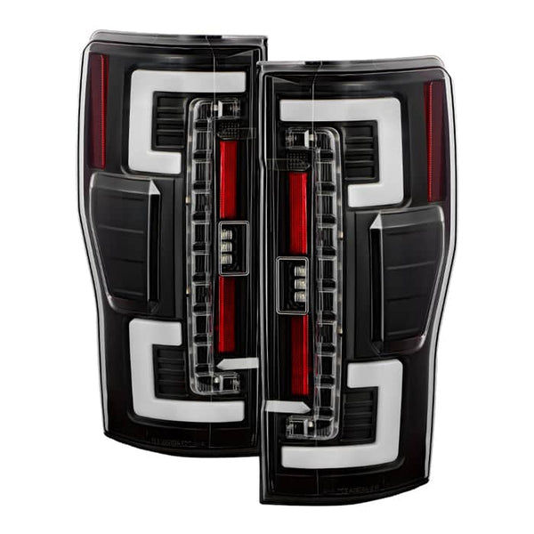 Spyder Black Red Light Bar LED Tail Lights | 17-18 Ford F250 S/Duty Blind Spot Monitoring
