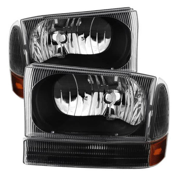 Spyder Crystal Headlights With Bumper Lights - Black