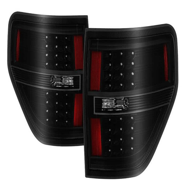 Spyder LED Tail Lights - Black Smoked — 2009-2014 Ford F-150 (9025655)