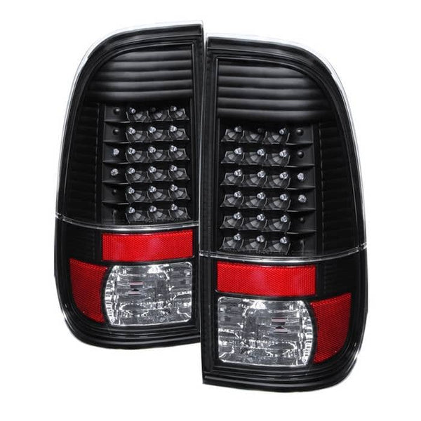 Spyder LED Tail Lights - Black — for select Ford trucks (9027680)