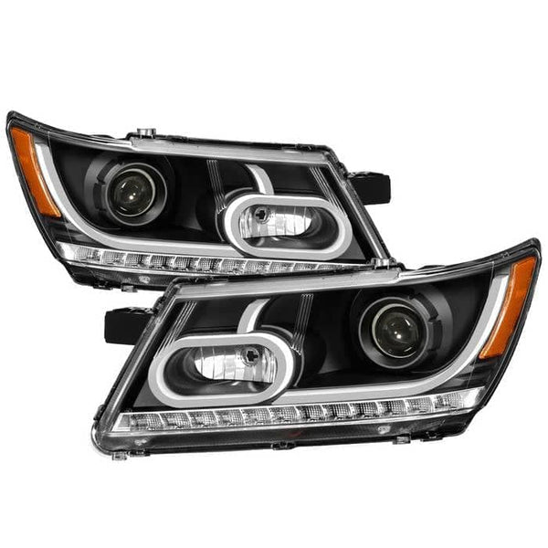 Spyder Xtune Akkon Black Light Bar DRL Projector Headlights | 09-18 Dodge Journey