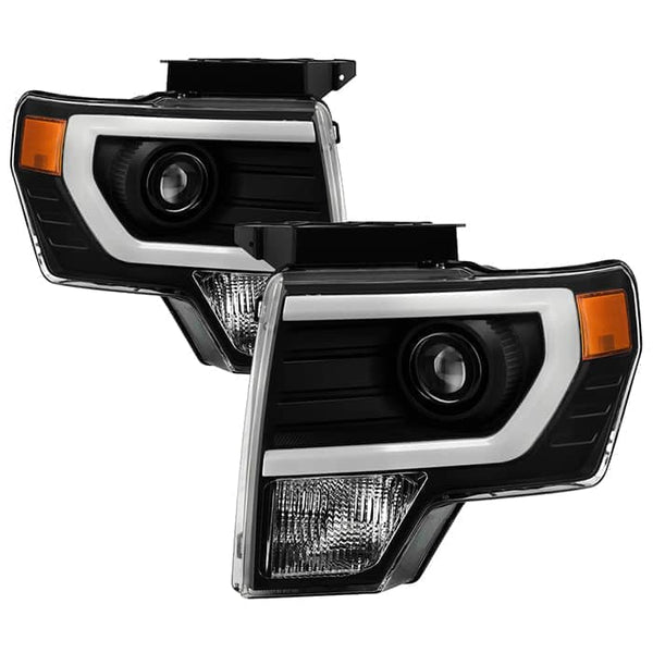 Spyder Projector Headlights - Light Bar DRL - Black — 2009-2014 Ford F-150 (9037252)