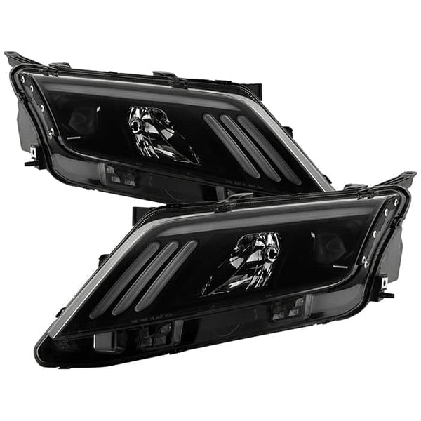 Spyder Projector Headlights - Light Tube DRL - Black Smoked