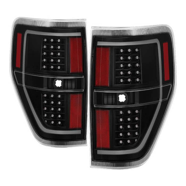 Spyder Light Bar LED Tail Lights - Black — 2009-2014 Ford F-150 (9042188)