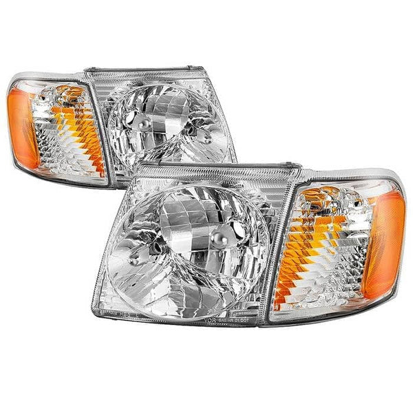 Spyder OEM Style Headlights With Corner 4pcs set - Chrome