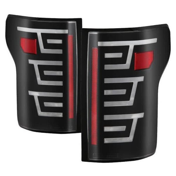 Spyder Light Bar LED Tail Lights - Black — Rear