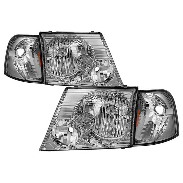 Spyder OEM Style Headlights with Corner 4pcs sets - Chrome