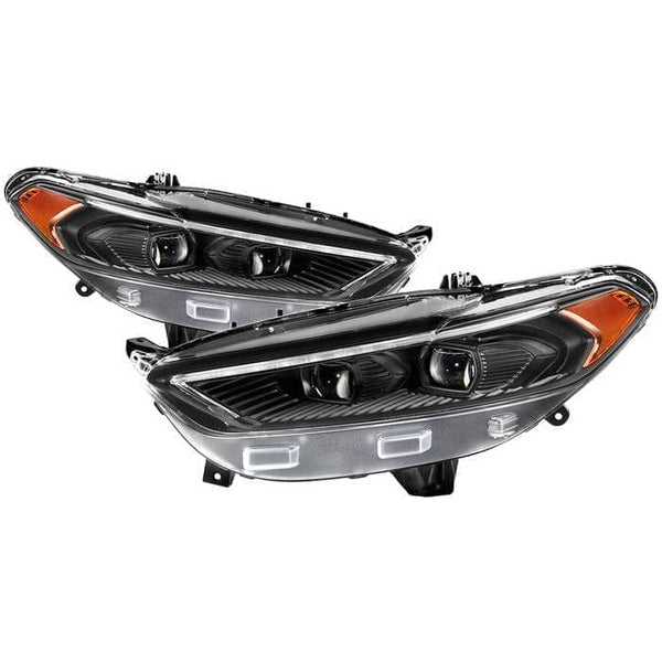 Spyder Halogen Projector Headlights - Light Tube DRL