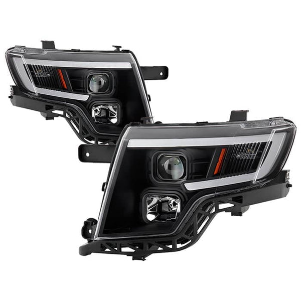 Spyder LED Light Bar Projector Headlights - Black — 2007-2010 Ford Edge (9046834)