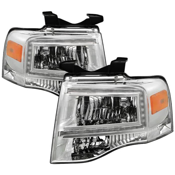 Spyder Headlights with Light Bar -Chrome
