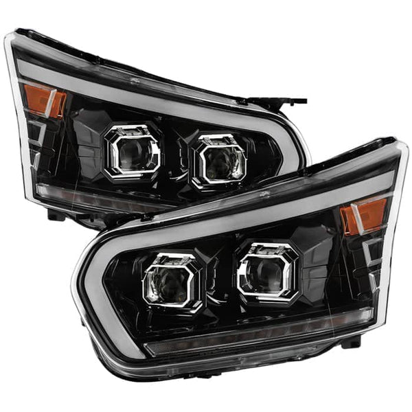 Spyder Halogen Projector Headlights With Light Tube DRL - Black