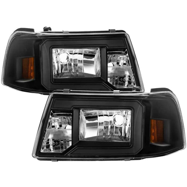 Spyder Xtune Akkon Black LED Light Bar Headlights 2IN1 W/Corner Lights | 2001-2011 Ford Ranger