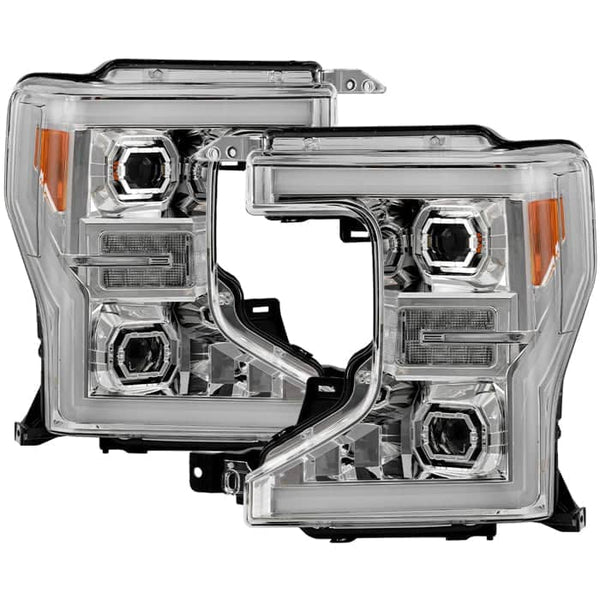 Spyder Xtune Akkon Chrome Light Bar Projector Headlights | 2020-2022 Ford S/Duty