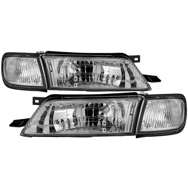 Spyder Phares Xtune OE avec feux de coin | 1997-1999 Nissan Maxima - chrome
