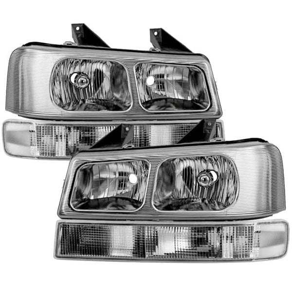 Spyder Xtune OE Chrome OEM Style Headlights W/Bumper Lights | 2003-2019 Express/Savana 1500/2500/3500