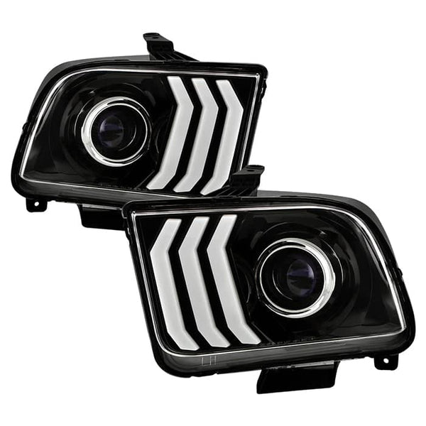 Spyder Phares à projecteur avec feux de jour à DEL - noir