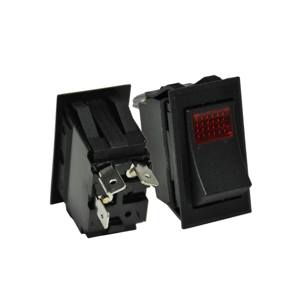 Uni-Bond Lighting Onoff Rocker Black Switch With Red Pilot Light 12V 3 Blades