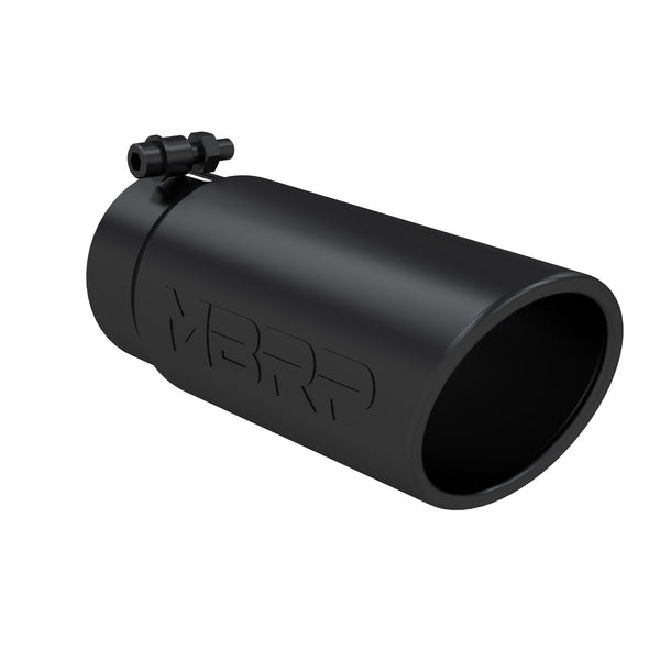 MBRP Tip. 4in. O.D. Angled Rolled End 3in. inlet 10in. Length. BLK.