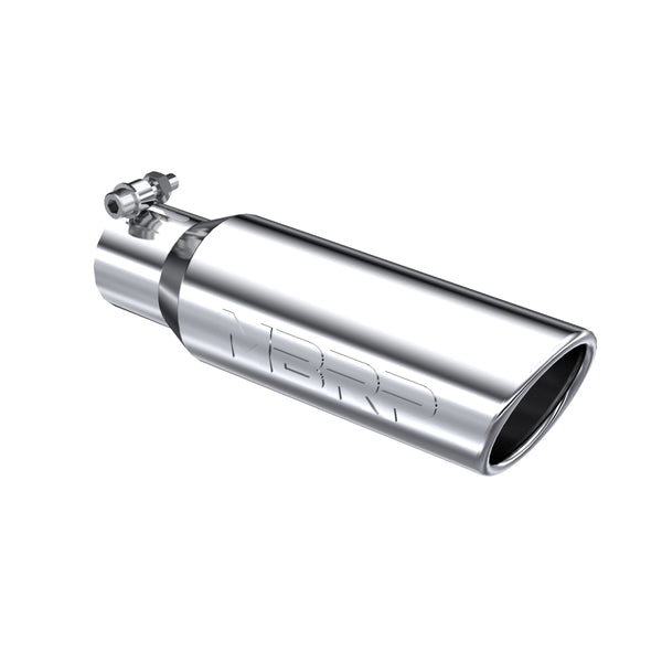 MBRP Tip. 3in. O.D. Angled Rolled End 2in. inlet 10in. length. T304.