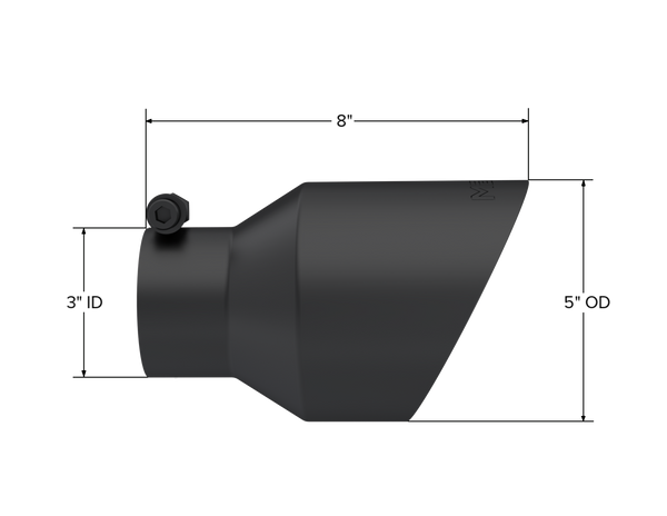 MBRP Tip 5in OD Out, 3in. ID, 8in Length, Dual Wall T304.