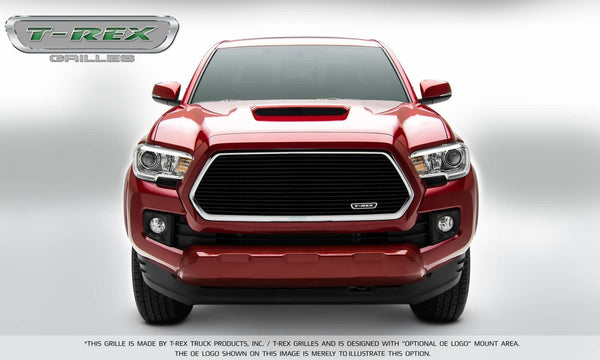 T-Rex Black Billet Grille Insert - 16-23 Tacoma Without Logo Recess - Laser Billet Series