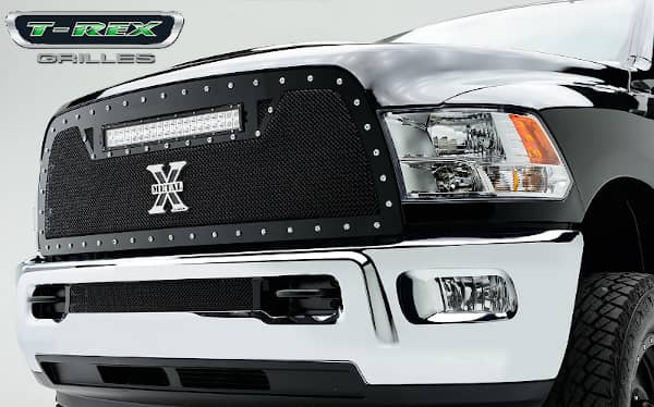 T-Rex Torch Black Mesh Lighted LED Grille - 13-18 Ram 2500/3500 - Includes Harness
