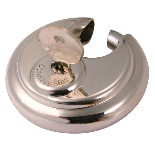 Trimax Locks Stainless Steel 70 mm (23/4") Round Disc Padlock with 10 mm Steel Shackle