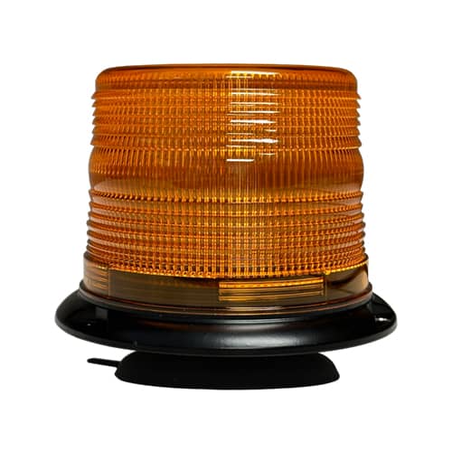 Uni-Bond Lighting 5" Amber LED Beacon - 6 Flash Patterns - Magnetic Suction Cup Mount with 5FT Cigarette Adaptor