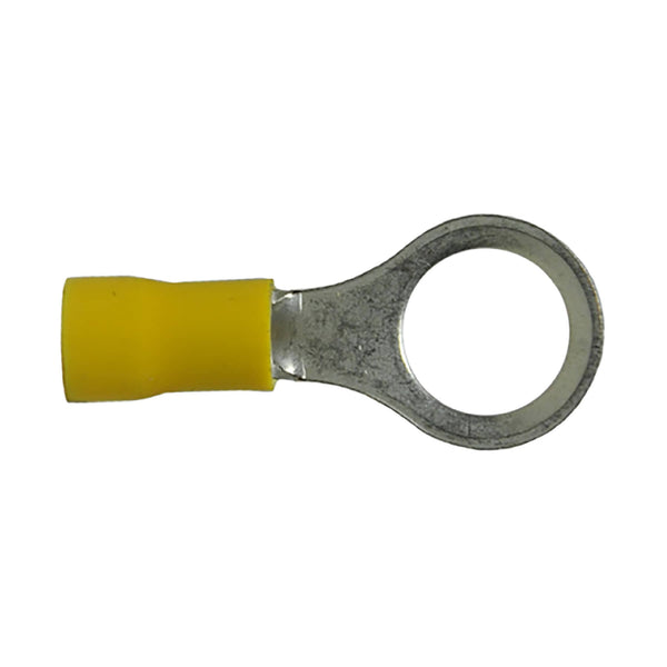 Uni-Bond Lighting Insulated Ring Terminal Yellow Stud 3/8" 12-10 GA ( PKG 500 )