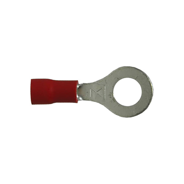 Uni-Bond Lighting Insulated Ring Termianl Red Stud 1/4" 22-18 GA Pkg 500