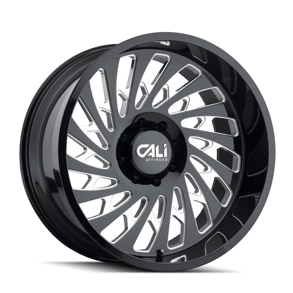 Cali Off-Road 9108 Switchback 20X9 6X135 alésage central 87.1 0-MM - noir brillant à rayons fraisés