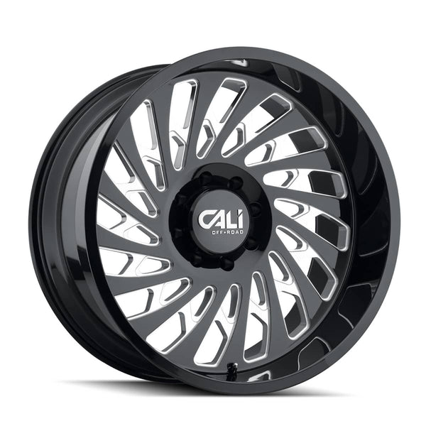 Cali Off-Road 9108 Switchback 20X9 8-165.1 alésage central 130.8 0-MM - noir brillant à rayons fraisés