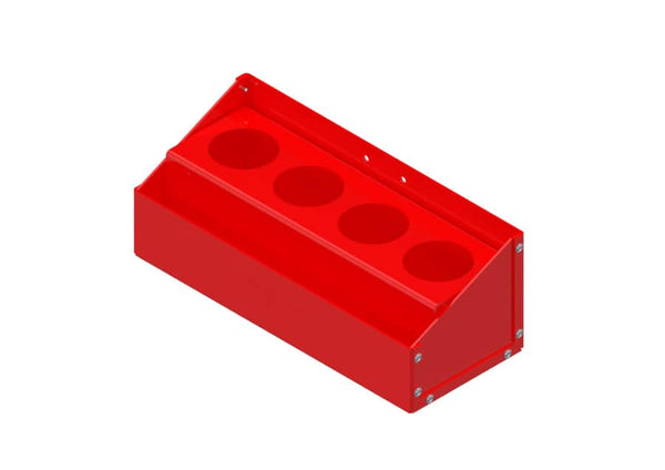 Westcan Van & Service Body Spray Can Holder, 4-Place, Red, 15"L 6-1/4"D 5-1/2"H