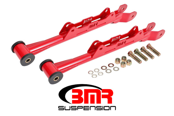 BMR Bras de suspension inférieurs arrière non réglables en chrome-molybdène (Delrin) 10-15 Camaro 5e génération - rouge