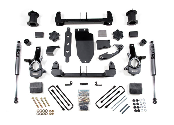 Zone Offroad 6.5" Lift Kit — Aluminum, Stamped Steel, Strut Spacer, FOX Adventure Series — 2014-2018 Chevy Silverado 1500 / GMC Sierra 1500, 4WD (ZONC26F)