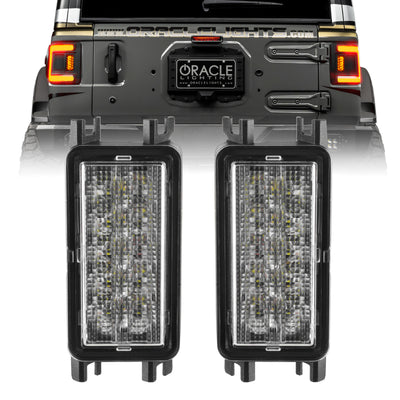 Oracle Feu arrière encastré à DEL de recul à double fonction 2018+ Jeep Wrangler JL - ambre/blanc