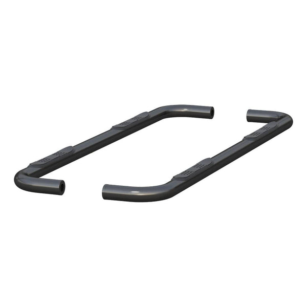 ARIES Barres latérales rondes en acier inoxydable 3 po 2019+ Silv/Sierra 1500/2500/3500 - noir semi-brillant