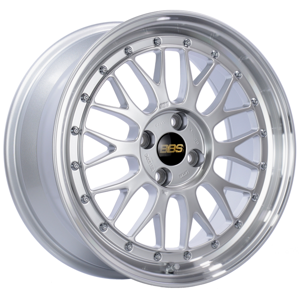 BBS Roue LM 17x7.5 4x100 ET40 -70mm PFS/clip requis - centre argent diamant, rebord taillé au diamant