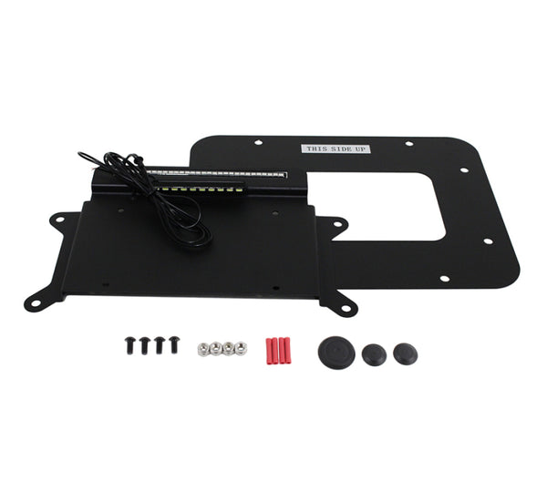 Kentrol Support de plaque d'immatriculation latéral arrière avec DEL 07-18 Jeep Wrangler JK - noir texturé