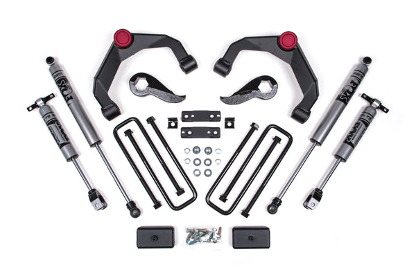 Zone Offroad 3" Lift Kit — Without Factory Overload, FOX 2.0 Adventure Series — 2020-2024 Chevy Silverado 2500 HD / Chevy Silverado 3500 HD / GMC Sierra 2500 HD and more, 4WD (ZONC48F)