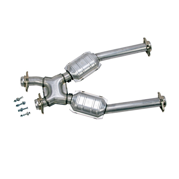 BBK Tuyau intermédiaire court en X avec convertisseurs catalytiques 2-1/2 pour collecteurs à tubes longs 96-04 Mustang 4.6 GT / Cobra