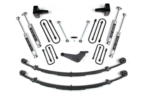 Kit de suspension BDS 4-3 pouces, kit de cales et boulons en U courbés sans dessus (Ford F250/F350 Super Duty 99-04)
