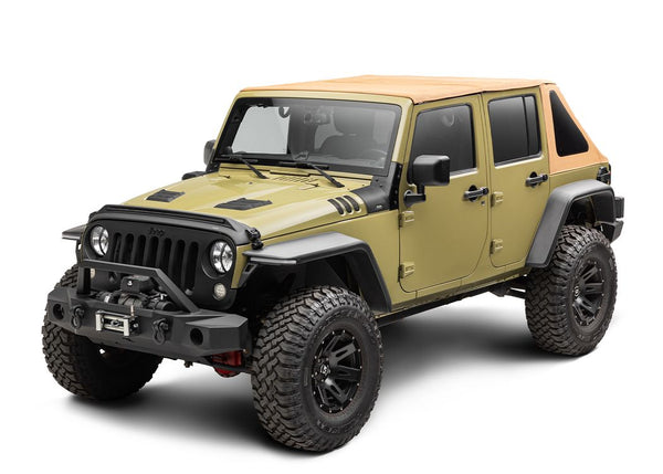Rugged Ridge 0718 Wrangler 4 DR Premium Twill TAN Voyager Fastback TOP Tinted Polished Windows